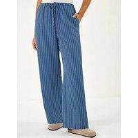 Roman Stripe Tie Waist Pocket Trouser