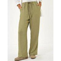 Roman Stripe Tie Waist Pocket Trouser
