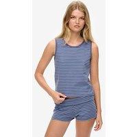 Superdry Athletic Essentials Jersey Stripe Tank Top- Navy