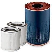 Tower Desktop Air Purifier & Replacement Filters, Midnight Blue & Copper