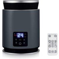 Black & Decker 1.8Kw Ceramic Desk Heater, 2 Heat Settings, 24Hr Timer, Grey