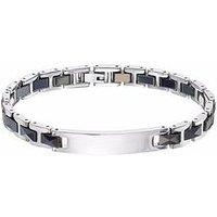 The Love Collection Stainless Steel And Black Ceramic Gents Id Bracelet
