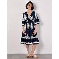 Apricot Floral Baroque Smock Border Drs