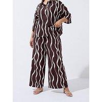 Yours Curve Cord Trouser Co-Ord - Brown