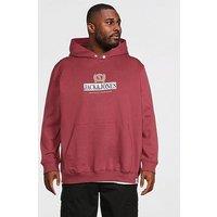 Jack & Jones Men'S Plus Size Graphic Hoodie With Kangaroo Pocket - Chocolate Truffle