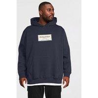 Jack & Jones Men'S Plus Size Graphic Hoodie With Kangaroo Pocket - Sky Captain