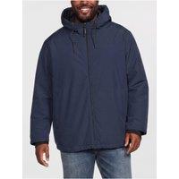 Jack & Jones Mens Plus Size Hooded Zip-Through Jacket - Navy Blazer