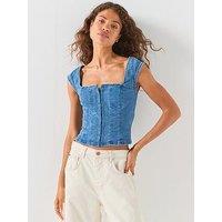 Free People Marilyn Denim Corset - Blue