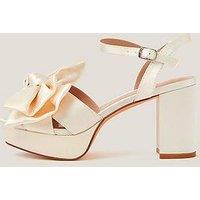 Monsoon Alan Satin Platform Heels - Cream