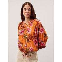 Monsoon Fallon Print Top - Orange