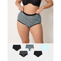 Yours Curve 5 Pack Animal Star Print Full Briefs