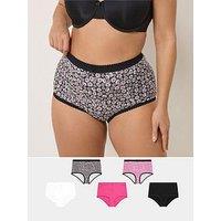 Yours Curve 5 Pack Daisy Print Full Briefs