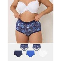 Yours Curve 5 Pack Butterfly Floral Print Full Briefs