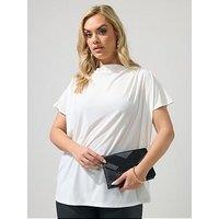 Yours Curve Pleat Detail Shoulder Top