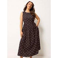 Yours Curve Linen V Detail Waist Midaxi Dress