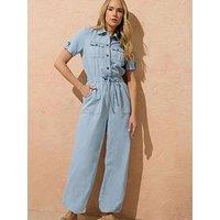 Long Tall Sally Lightweight Jumpsuit - Blue