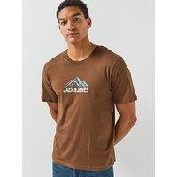 Jack & Jones Men'S Roche Mountain Graphic T-Shirt - Brown