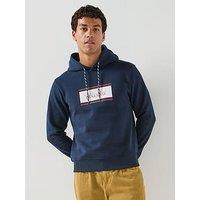 Jack & Jones Men'S Graphic Hoodie With Kangaroo Pocket - Navy Blazer
