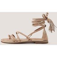 Monsoon Gia Grecian Suede Sandal - Cream