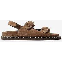 Mint Velvet Aria Suede Sandals - Brown