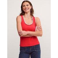 Monsoon Teri Trim Jersey Cami Top - Red
