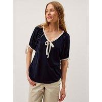 Monsoon Taylor Trim Jersey T-Shirt - Blue