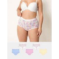 Yours Curve 5 Pack Floral Print Full Briefs