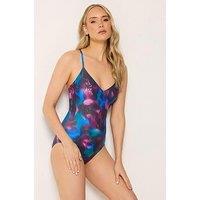Long Tall Sally Floral Print Swimsuit - Black