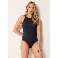 Long Tall Sally Ribbed Sport Swimsuit - Blue
