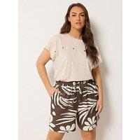 Yours Curve Floral Printed Shorts