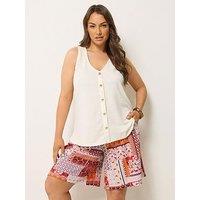 Yours Curve Printed Pull On Jersey Shorts - Pink