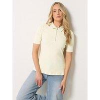 Long Tall Sally Zip Neck Rib T-Shirt - Yellow