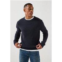 Jack & Jones Panel Knitted Jumper - Navy