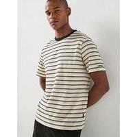 Jack & Jones Axel Stripe T-Shirt - Antique White