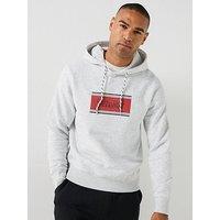 Jack & Jones Men'S Graphic Hoodie With Kangaroo Pocket - White Melange