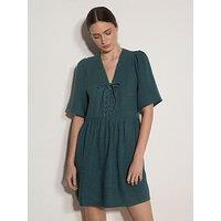 Apricot Tetra Cotton Babydoll Mini Dres