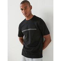 Jack & Jones Fusion Chest Branding T-Shirt - Black
