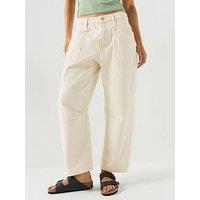 Free People Carpenter Boyfriend Jeans - Cream