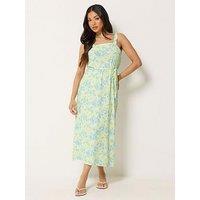 Pixiegirl Petite Ditsy Strappy Maxi Dress - Yellow