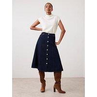 Mint Velvet Dark Indigo Denim Skirt - Blue