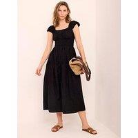Mint Velvet Textured Midi Dress - Black