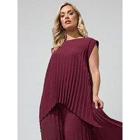 Yours Curve Pleat Detail High Low Top - Purple