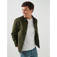 Jack & Jones Men'S Workwear Jacket With Spread Collar - Dark Green