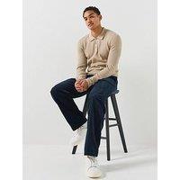 Jack & Jones Mens Knitted Polo Shirt - Beige