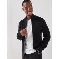 Jack & Jones Perfect Rib Full Zip Knitted Cardigan - Black