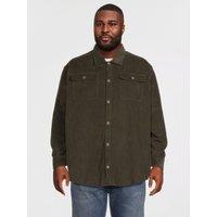 Jack & Jones Plus Regent Cord Long Sleeve Overshirt - Rosin