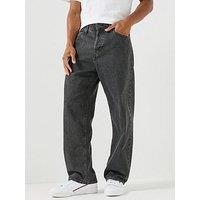 Jack & Jones Men'S Loose Fit Jeans With Washed Finish - Black