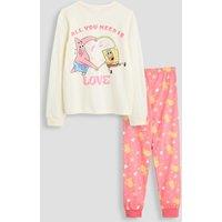The Very Collection Kids' Spongebob Slogan Print Pyjamas - Pink