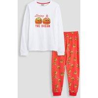 The Very Collection Boys Spongebob Squarepants Slogan Print Two-Piece Pyjamas - Red