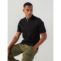 Jack & Jones Premium Ethan Zip Polo Shirt - Black